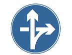 圖中是立交直行和右轉(zhuǎn)彎行駛標(biāo)志。
