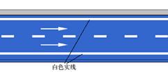 如圖所示白色實(shí)線是車道邊緣線，用來指示機(jī)動(dòng)車道的邊緣。