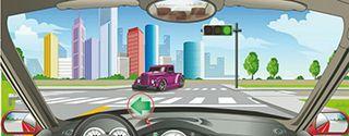 駕駛機動車遇到這種信號燈，可在對面直行車前直接向左轉彎。