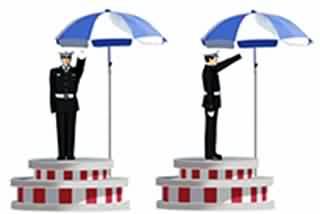 這一組交通警察手勢是什么信號？