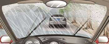 在這種大雨中，跟車行駛時使用近光燈的目的是？