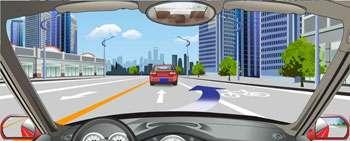 右側路面標記表示可以暫時借用超車。