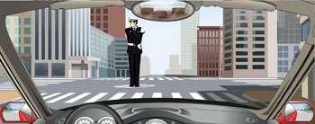 交通警察發出這種手勢信號時可以直行通過。