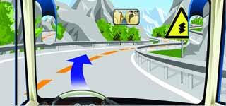 駕駛機動車通過這段山區道路要靠路中心行駛。