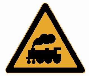 圖中是無人看守鐵路道口標志。